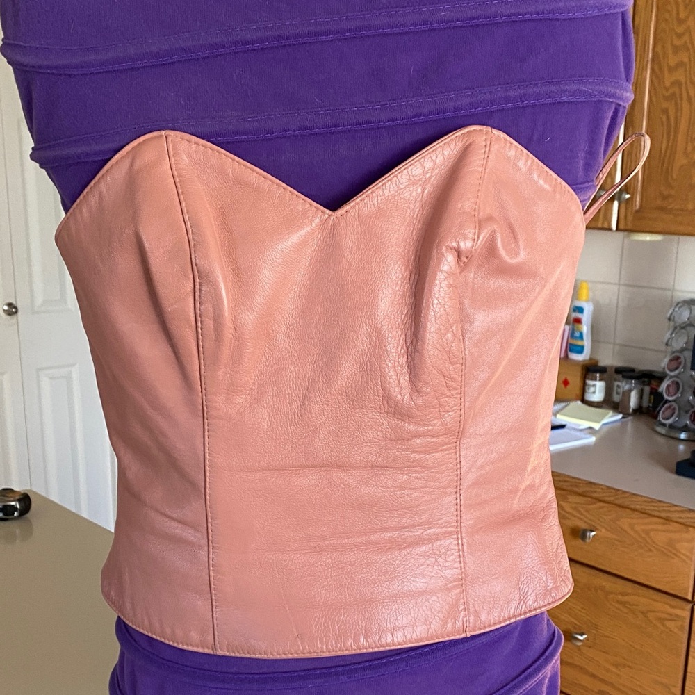 Pink Leather Women's Top